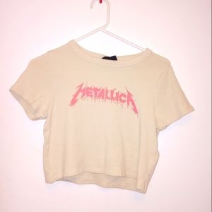 Metallica Pink Logo Cotton On Chop Tee Size Medium